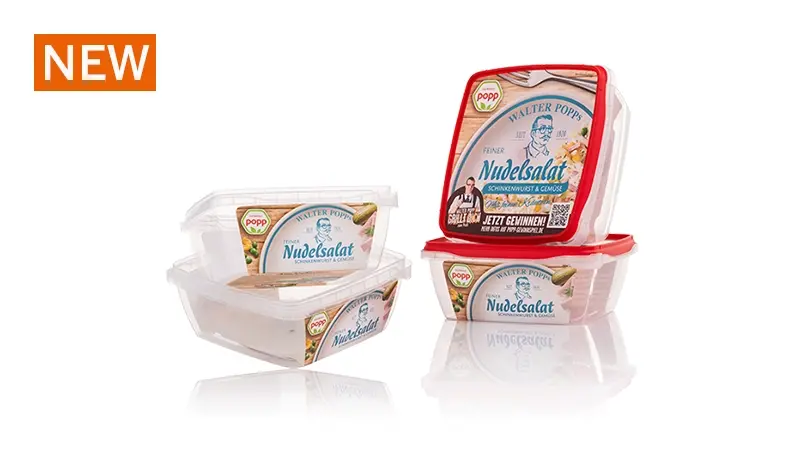 Lightweight deli container for noodle salat