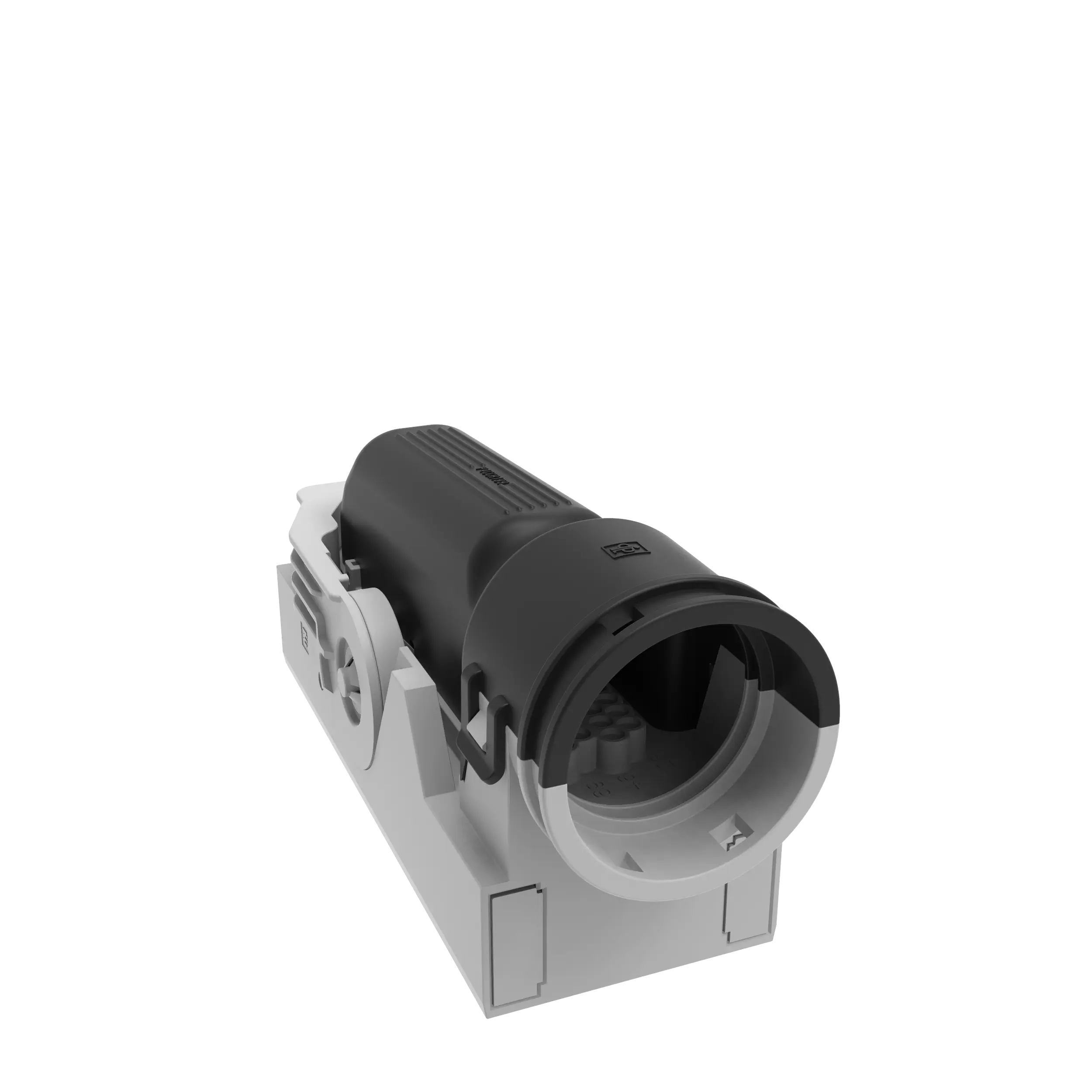 Steckerkappe,  Verbau mit Stecker, Form E