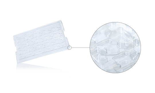 Tray, manufactured using the thermoforming process.