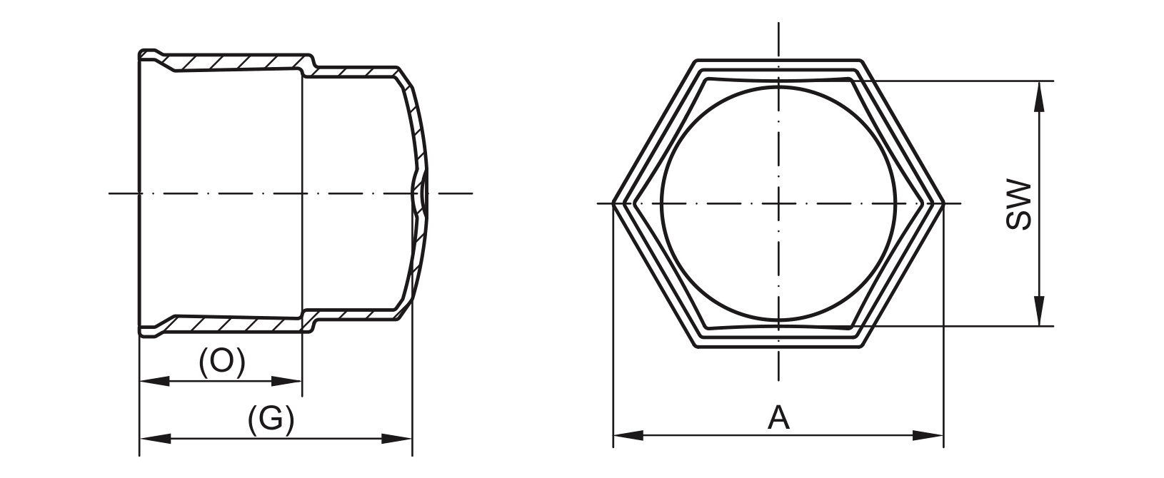 drawing hexagonal cap - GPN 1050