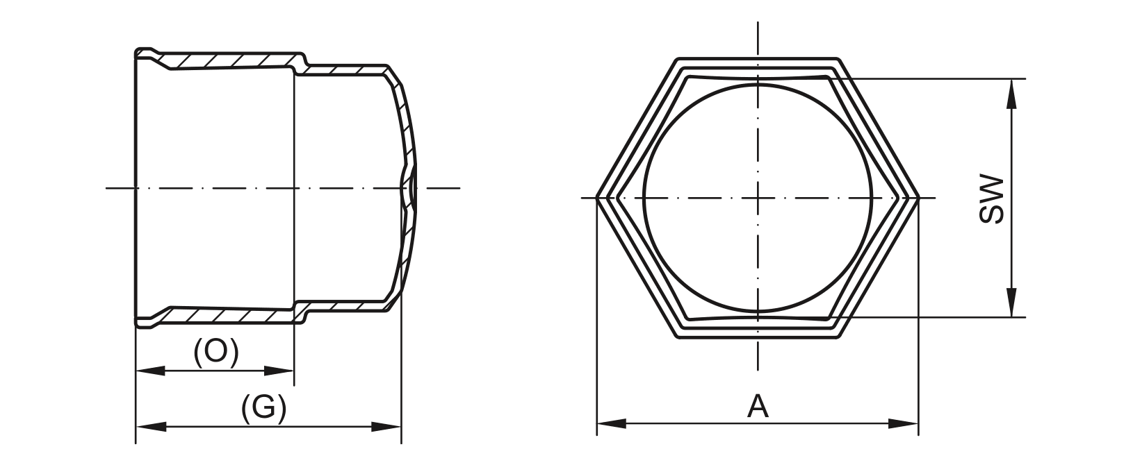 dibujo tapón hexagonal - GPN 1050