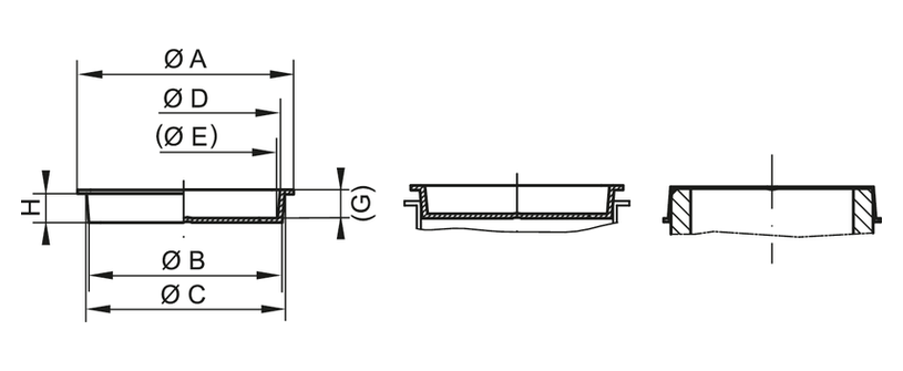 Dessin Bouchons à paroi mince - GPN 601+602