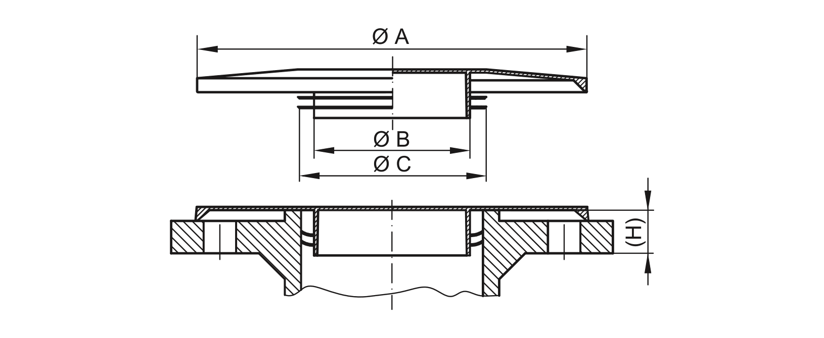 tapa de brida de dibujo - GPN 670