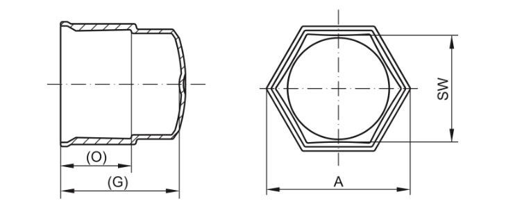 dibujo tapón hexagonal - GPN 1050