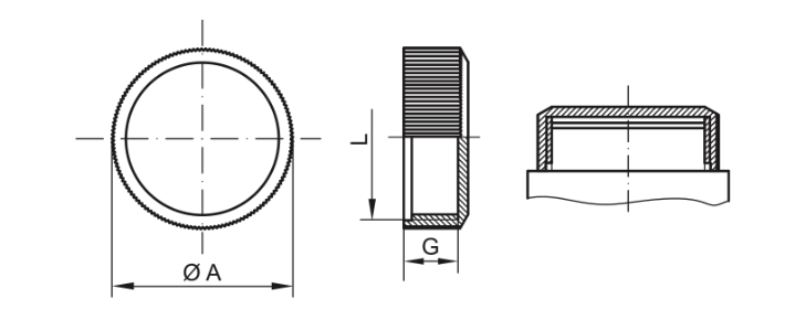 Dessin bouchon à vis - GPN 801