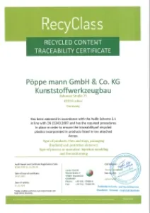 Vorschaubild RecyClass Zertifikat