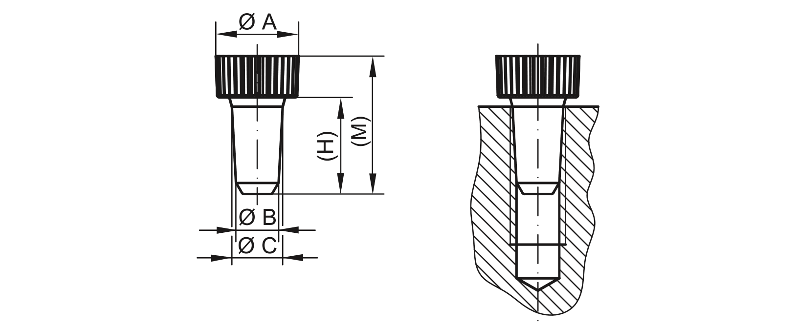 Zeichnung Eindrehelemente - GPN 551 Zeichnung Eindrehelemente - GPN 551