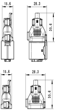 Konstruktionszeichnung, construction drawing, Steckerkappe, dress cover, Tyco HDSCS, P4C 11869110000-P4CCL001.png