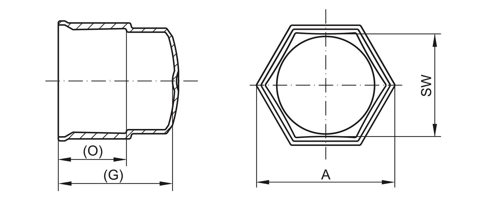 drawing hexagonal cap - GPN 1050