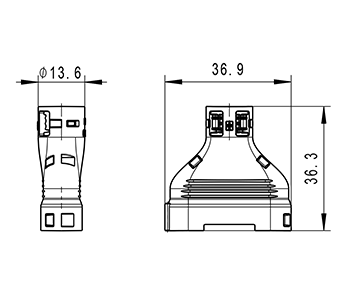 Konstruktionszeichnung, construction drawing, Steckerkappe, dress cover, Tyco SuperSeal, P4C 88000001604-P4CCL032-TABC030.png