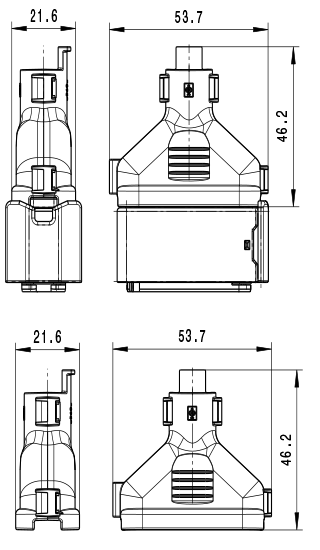 Konstruktionszeichnung, construction drawing, Steckerkappe, dress cover, Tyco HDSCS, P4C 11869150000-P4CCR005.png