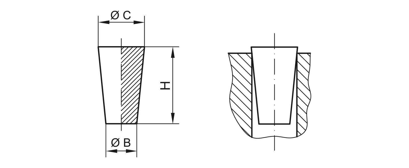 Dibujo de tapones cónicos - GPN 605