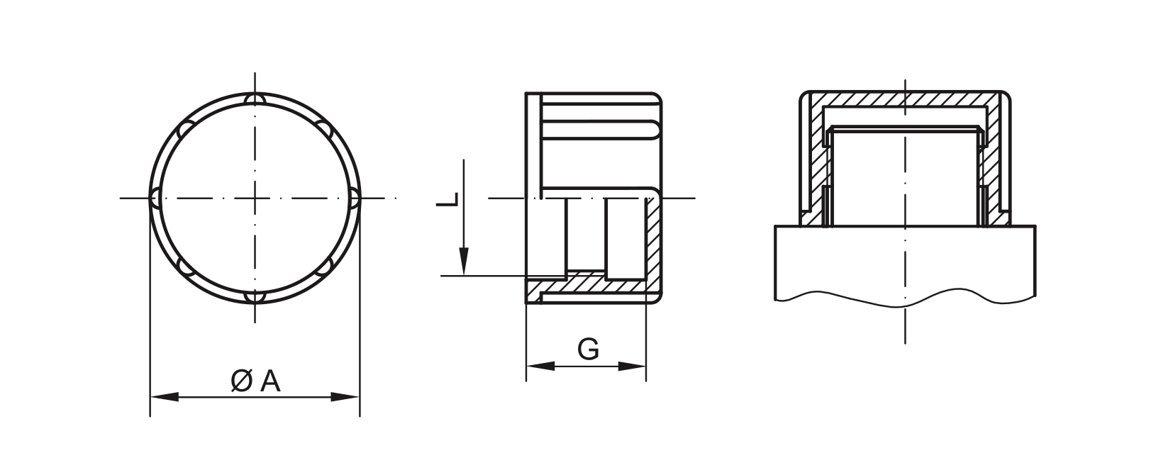 Dibujo tapón roscado - GPN 800