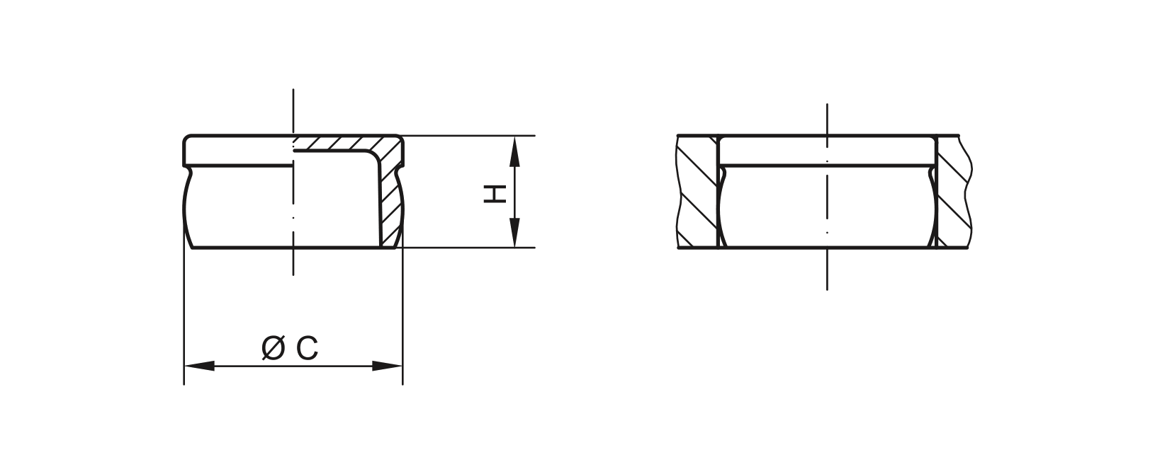 Tapón de dibujo - GPN 300 V Dibujo, CAD para el sitio web