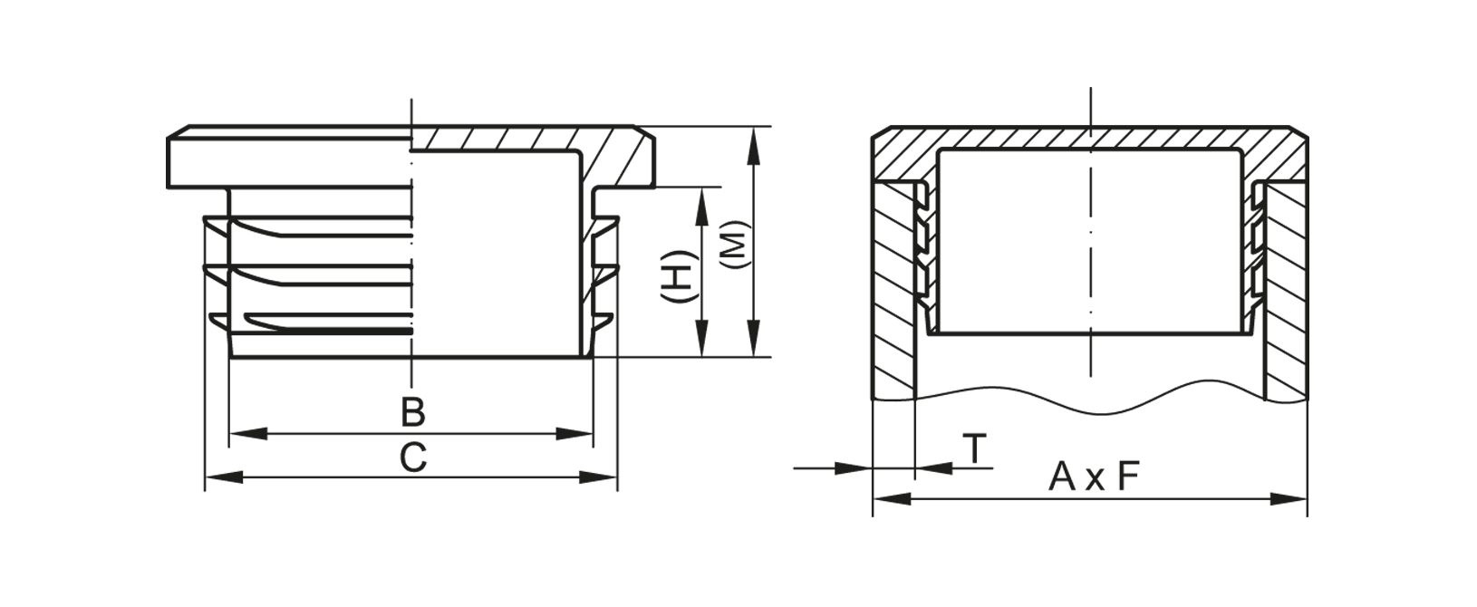 Zeichnung Quadratstopfen - GPN 260 Zeichnung, CAD f?r Website