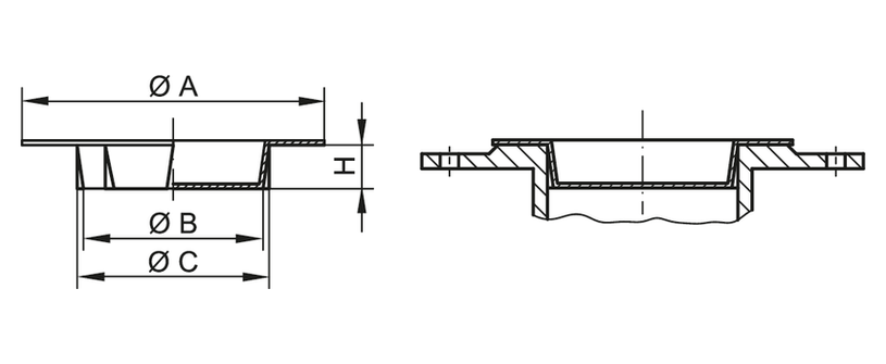 Zeichnung Flanschabdeckung - GPN 655 Form B Zeichnung Flanschabdeckung - GPN 655 Form B