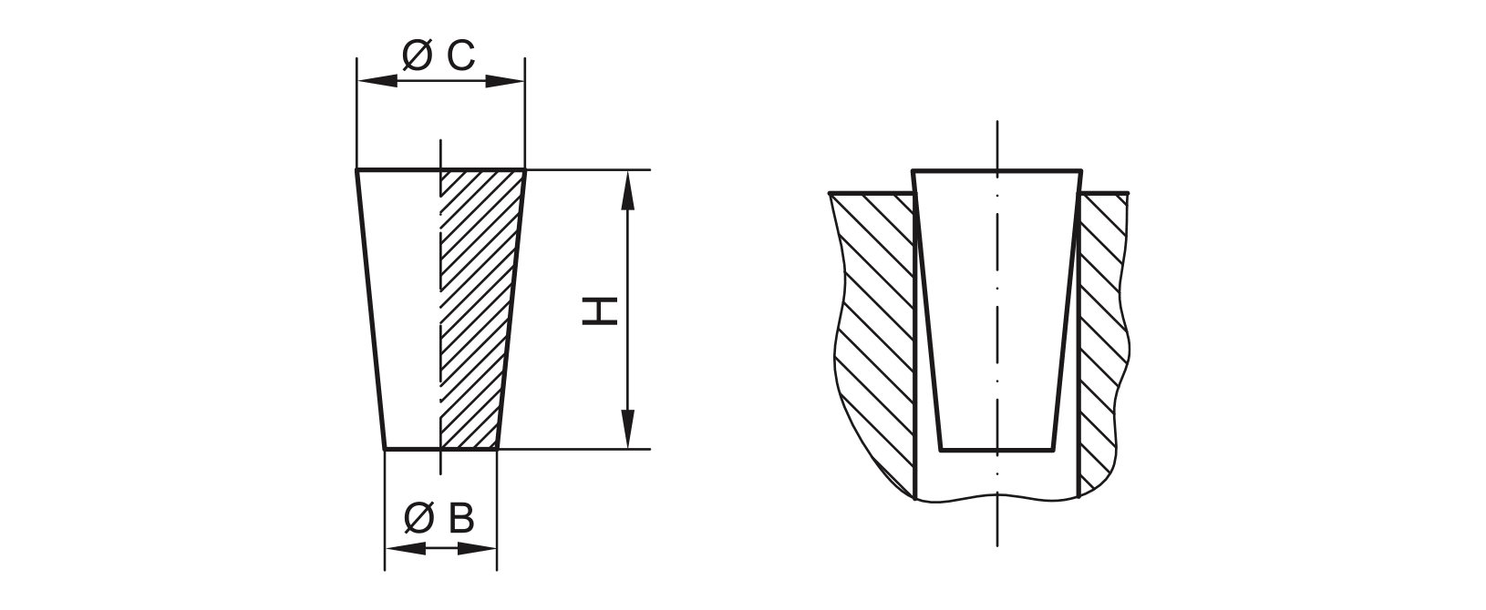 Zeichnung Kegelstopfen - GPN 605 Zeichnung Kegelstopfen - GPN 605