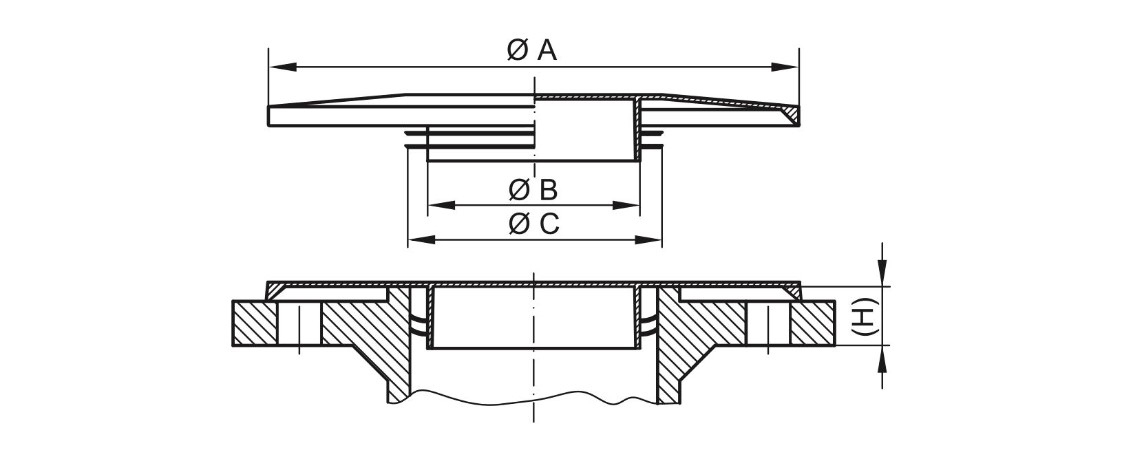 Zeichnung Flanschabdeckung - GPN 670 Zeichnung Flanschabdeckung - GPN 670
