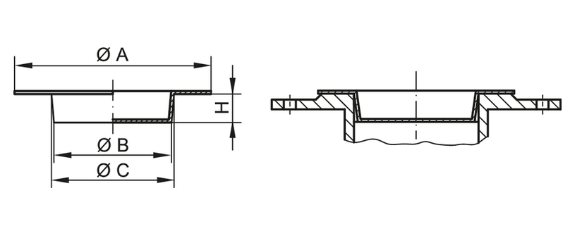 Zeichnung Flanschabdeckung - GPN 655 Form A Zeichnung Flanschabdeckung - GPN 655 Form A