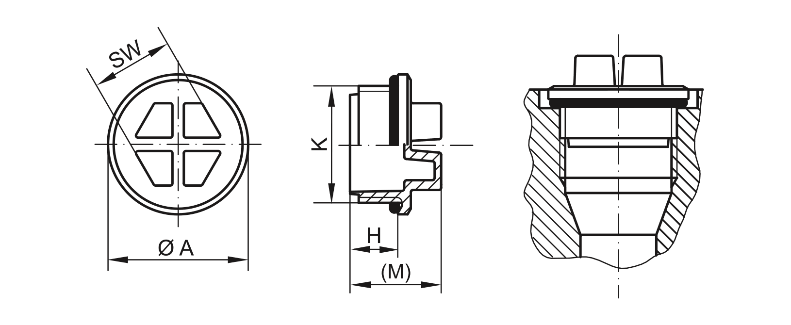 Drawing sealing plug with O-ring - GPN 738